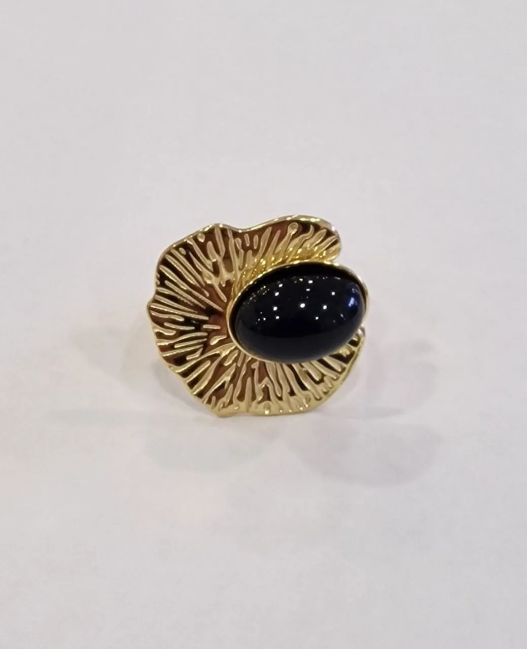 Anel em aço inoxidável Seashell Black