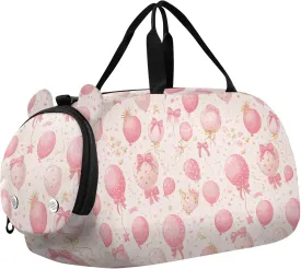 Balloon Peach Gold Gym Duffel Bag with Shoes Compartment Multifunctional Weekend Overnight Carry on Bag for Beach Swim Pool Sports bolso para gym