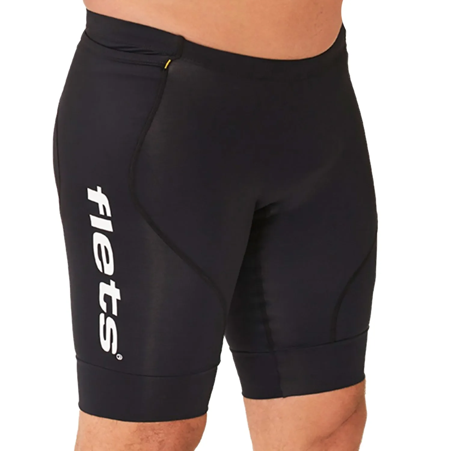 Bermuda Running Masc | Preta logo F amarelo