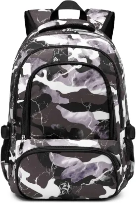 BLUEFAIRY Kids Backpack for Boys Elementary School Bags Primary Middle School Bookbags for Teens Back to School Gifts for Childs Mochila Escolares para Nios 17 Inch Aged 6-8 Camo Grey