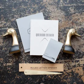 Brass Duck Bookends, Exercise Book, Linen Diary, Mini Flip, Letter Opener