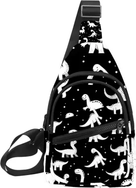 Dinosaur Silhouette (43) Sling Side, Crossbody Backpack