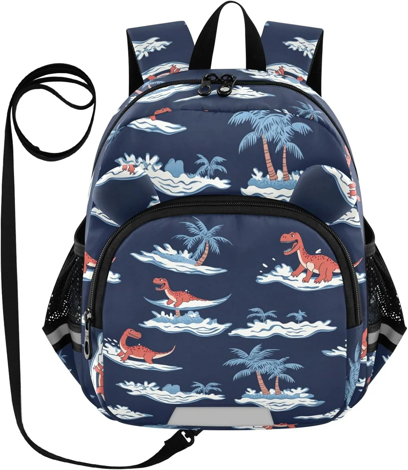 Dinosaurs Preschool Backpack Islands Daycare Bookbag School Backpack with Traction Rope for Kids 3-6