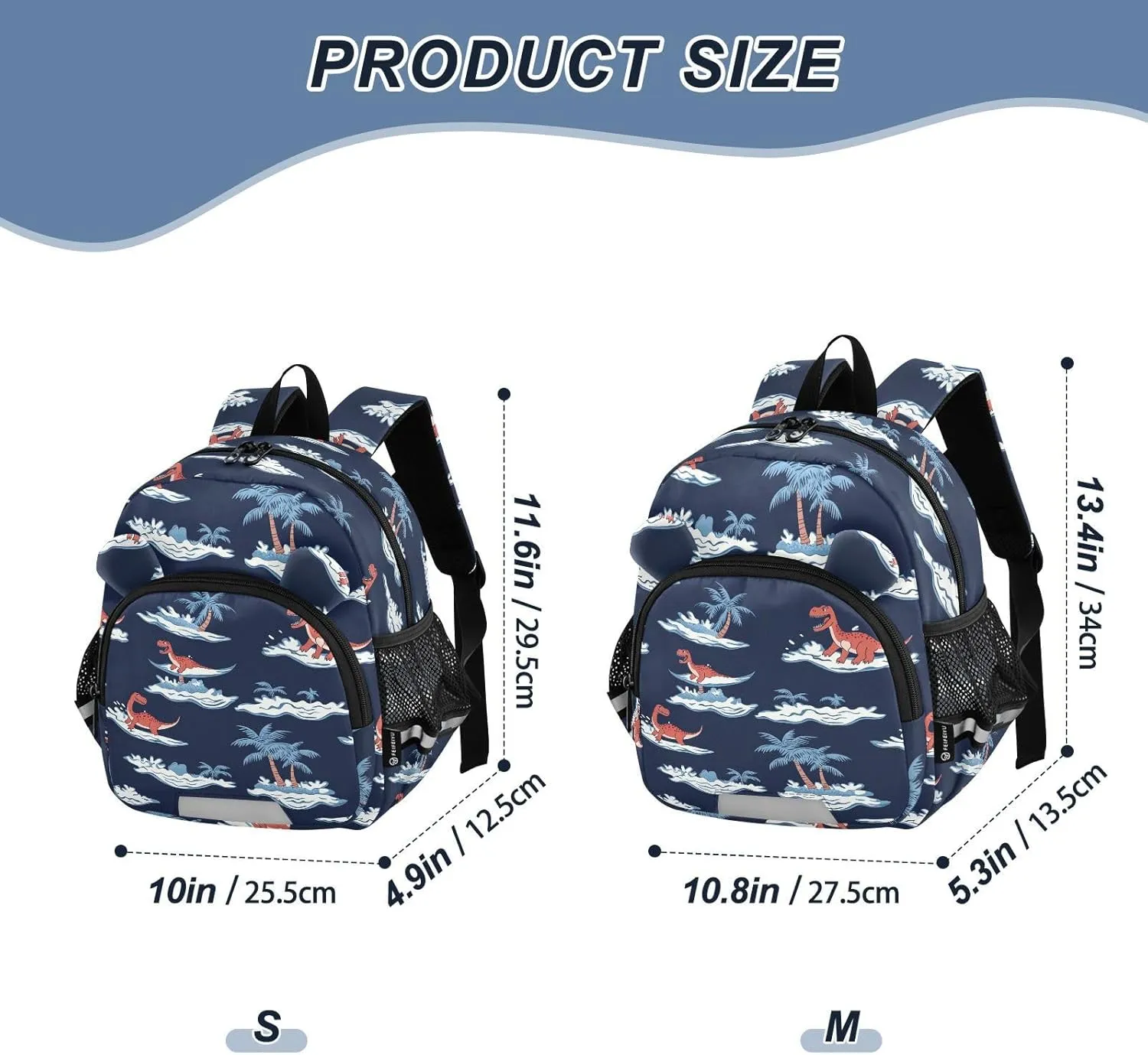 Dinosaurs Preschool Backpack Islands Daycare Bookbag School Backpack with Traction Rope for Kids 3-6