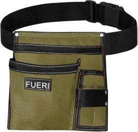 FUERI Cordura Tool Pouch with Belt Clip Nylon Tool Belt for Men Construction Carpenters Electricians Framers Ironworker Garden Women