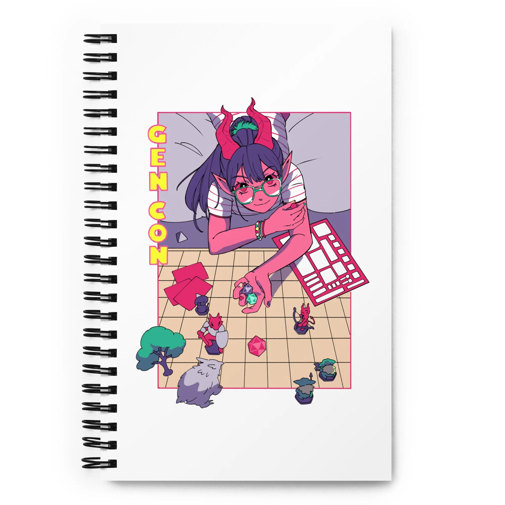 Gen Con Tsundere Gamer Tiefling Spiral Notebook