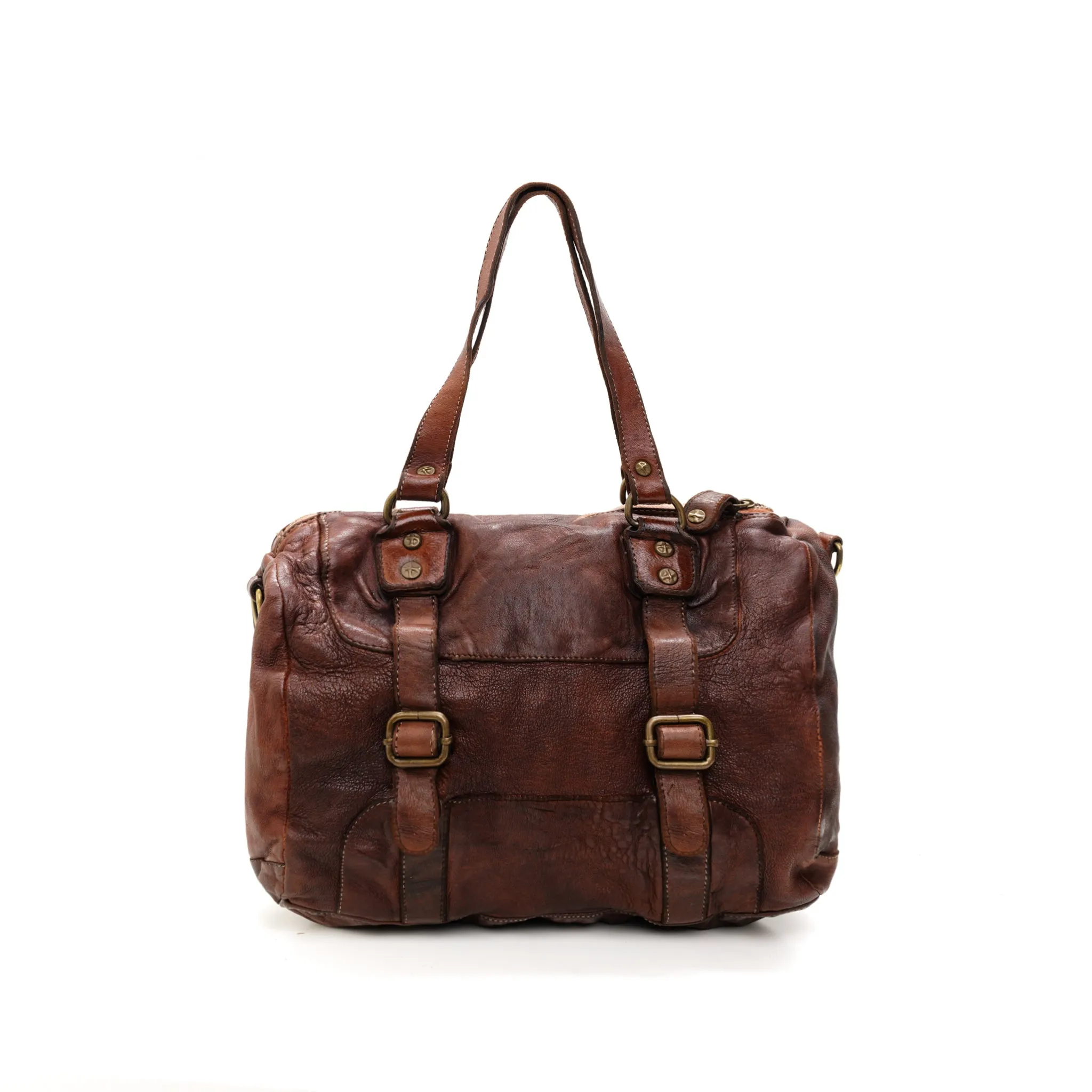 HANDCRAFTED LEATHER BAG TOTE MADE IN ITALY ANASTASIA