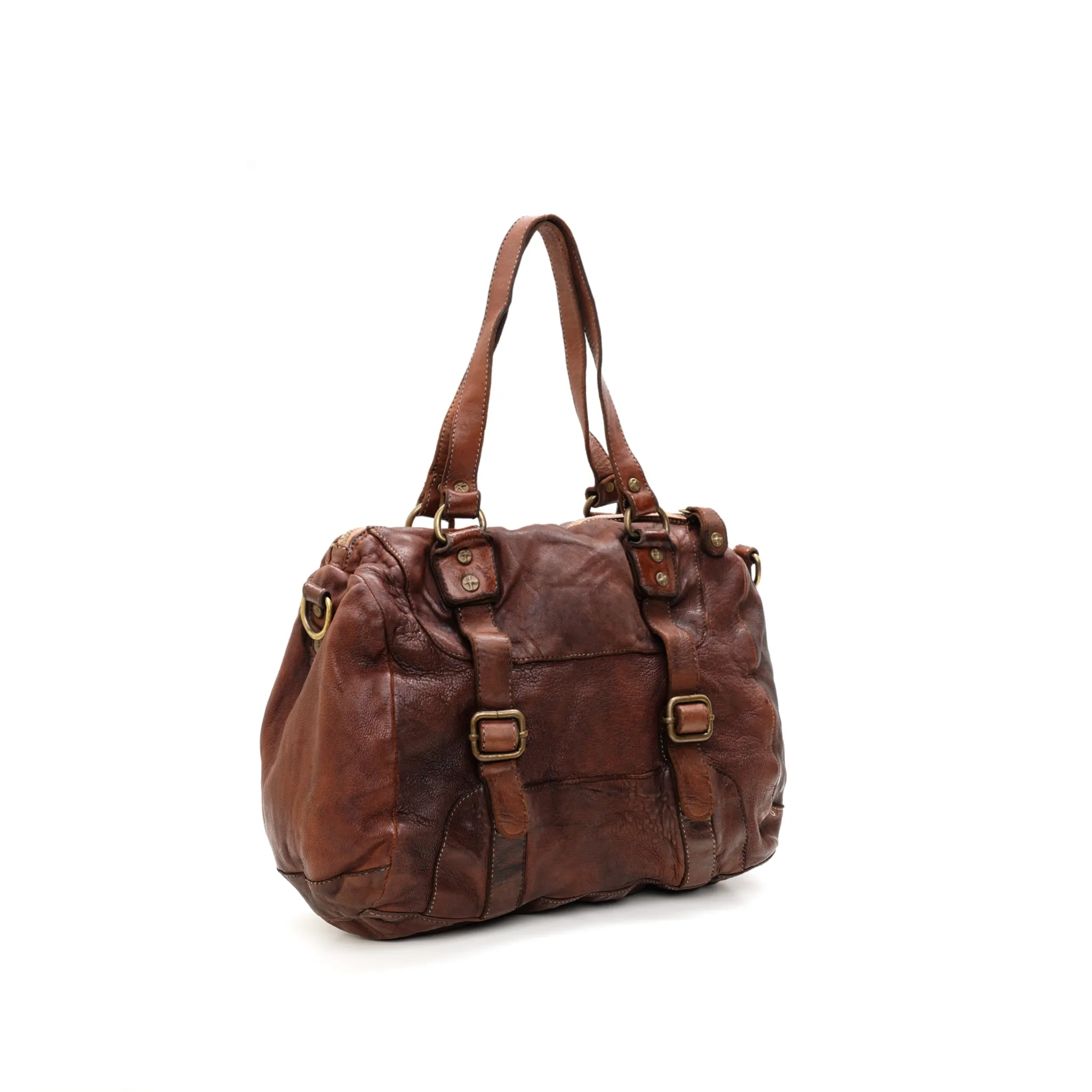 HANDCRAFTED LEATHER BAG TOTE MADE IN ITALY ANASTASIA