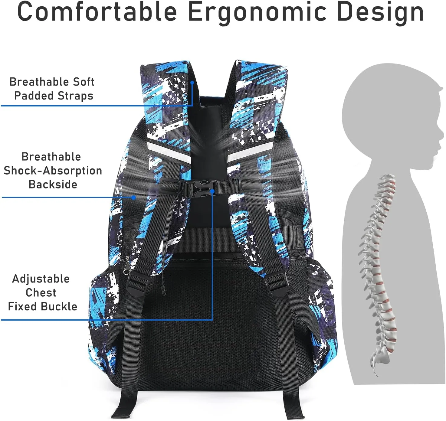 Kids Backpack for Boys Middle School Bag Kindergarten Elementary Preschool Teen Bookbag Cute Anime Large 16-inch Laptop Ages 7 8 9 10 11 12 13 14 15 Child Mochila Para Nios
