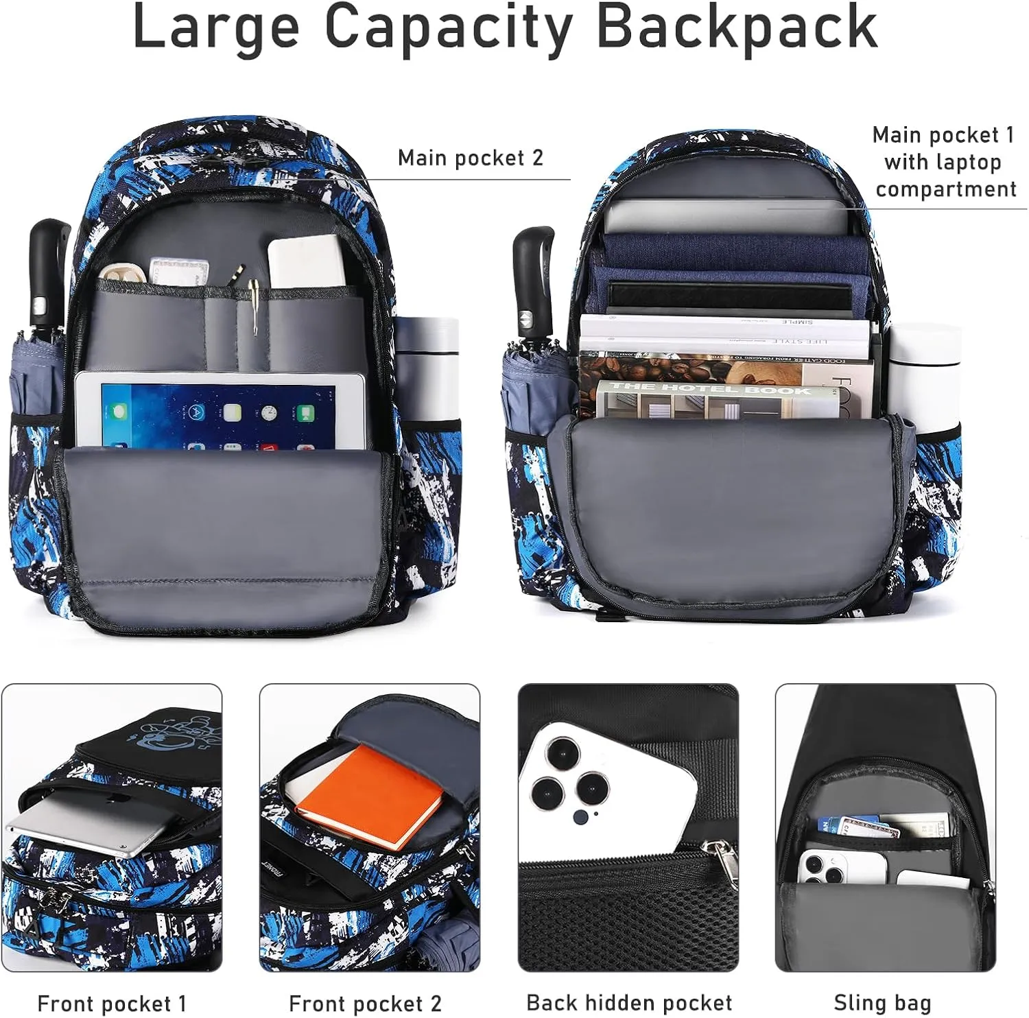 Kids Backpack for Boys Middle School Bag Kindergarten Elementary Preschool Teen Bookbag Cute Anime Large 16-inch Laptop Ages 7 8 9 10 11 12 13 14 15 Child Mochila Para Nios