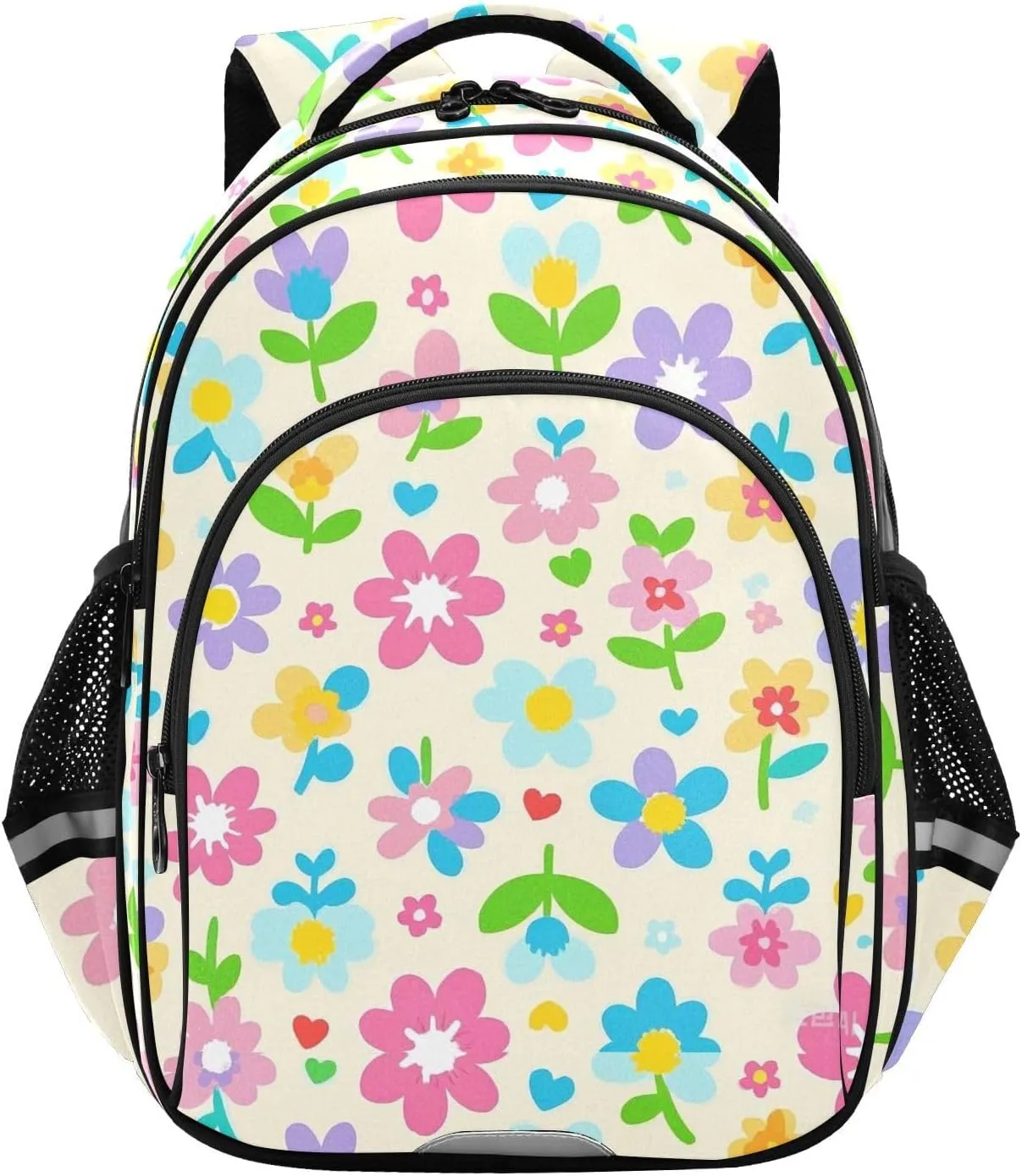 KLL Colorful Lively Fresh Summer Flowers Daily Backpack for Girls Middle High School Backpack Boys Casual Shoulder Daypack Size M mochila para mujer