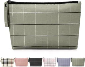 MAANGE Small Makeup Bag for Purse Cosmetic Bags for Women Pu Leather Makeup Pouch Travel Makeup Bag with Handle Make Up Bag for Travelling(Green)