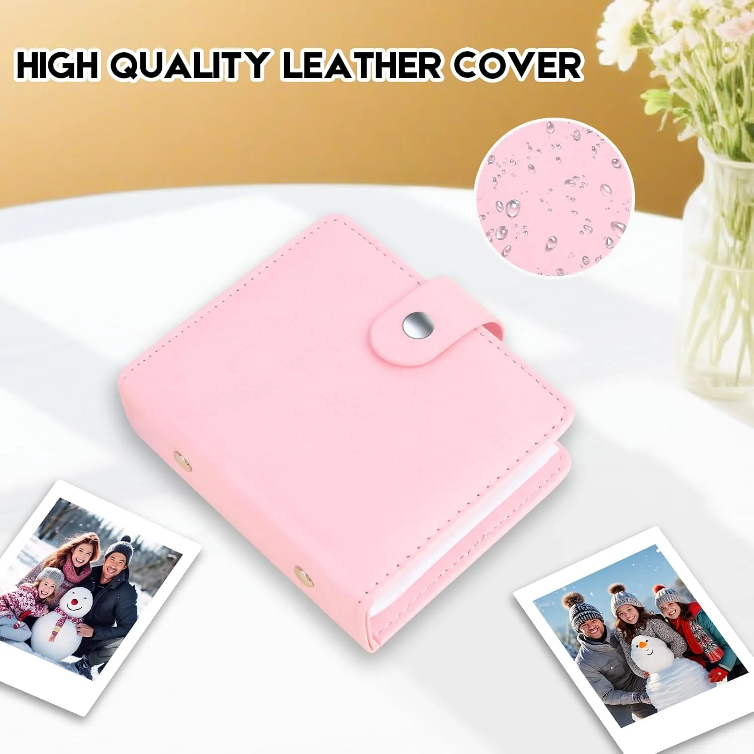 Mini Photo Album for Fujifilm Instax Mini Camera, Polaroid Camera, 52 Pockets Photo Book for 2x3 inch Films, Small Albums for Fujifilm Instax Mini 12 11 9 40 99 90 8 7 Evo LiPlay Instant Camera, Pink