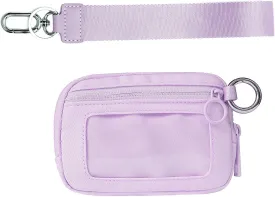 Mini Zip Around Wristlet Keychain Wallet for Women Wristlet Portable Wallet Coin Purse Mini Women Coin Pocket (PURPLE)