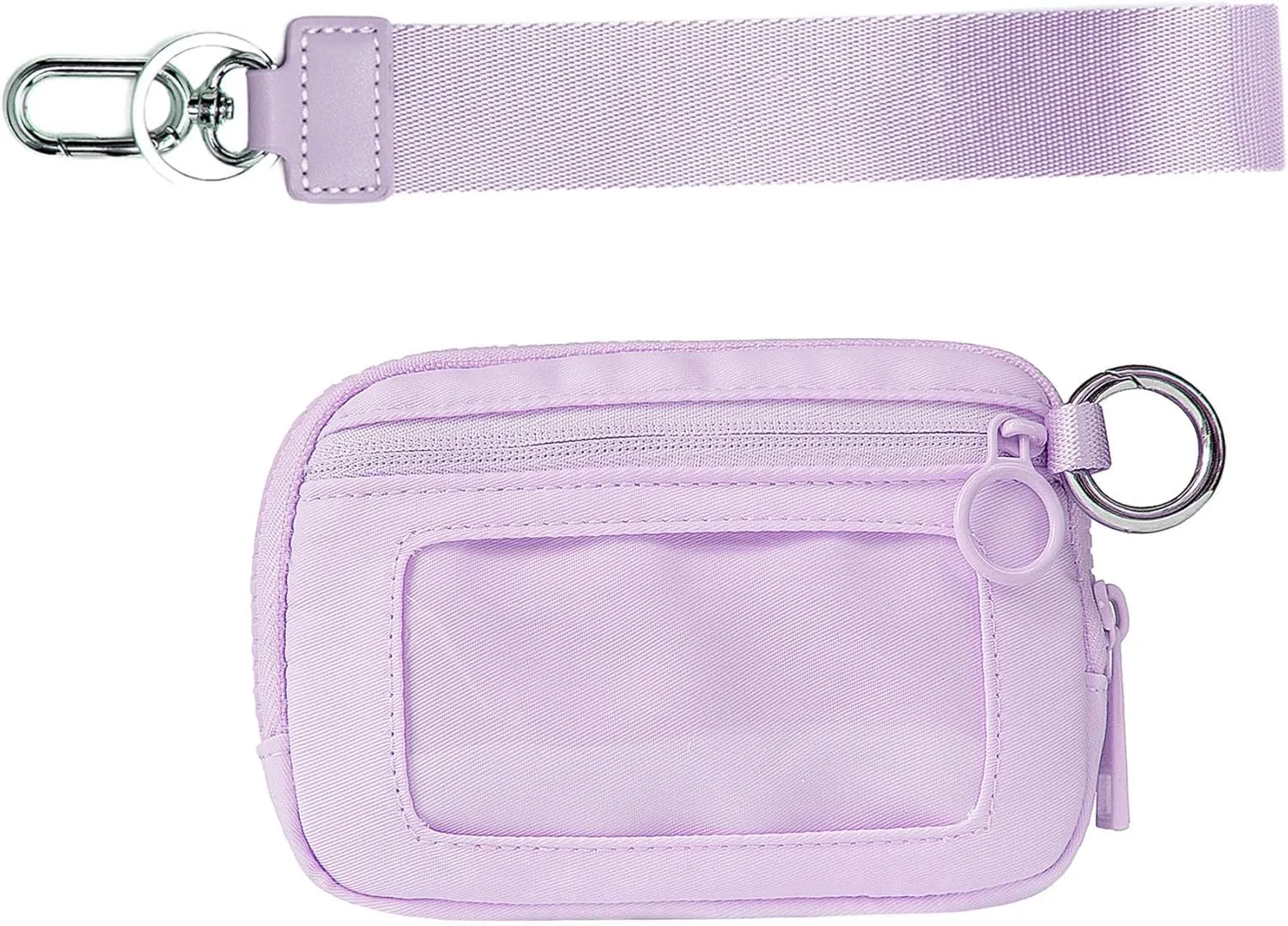 Mini Zip Around Wristlet Keychain Wallet for Women Wristlet Portable Wallet Coin Purse Mini Women Coin Pocket (PURPLE)