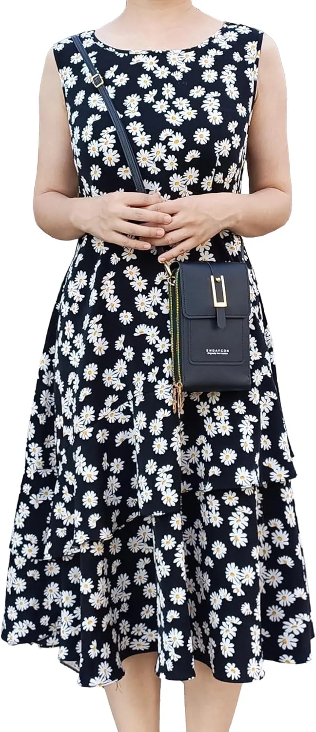 PORT&LOTUS Small Cell Cross Body Purses for Women Mini Shoulder Handbags Zipper Crossbody Bags