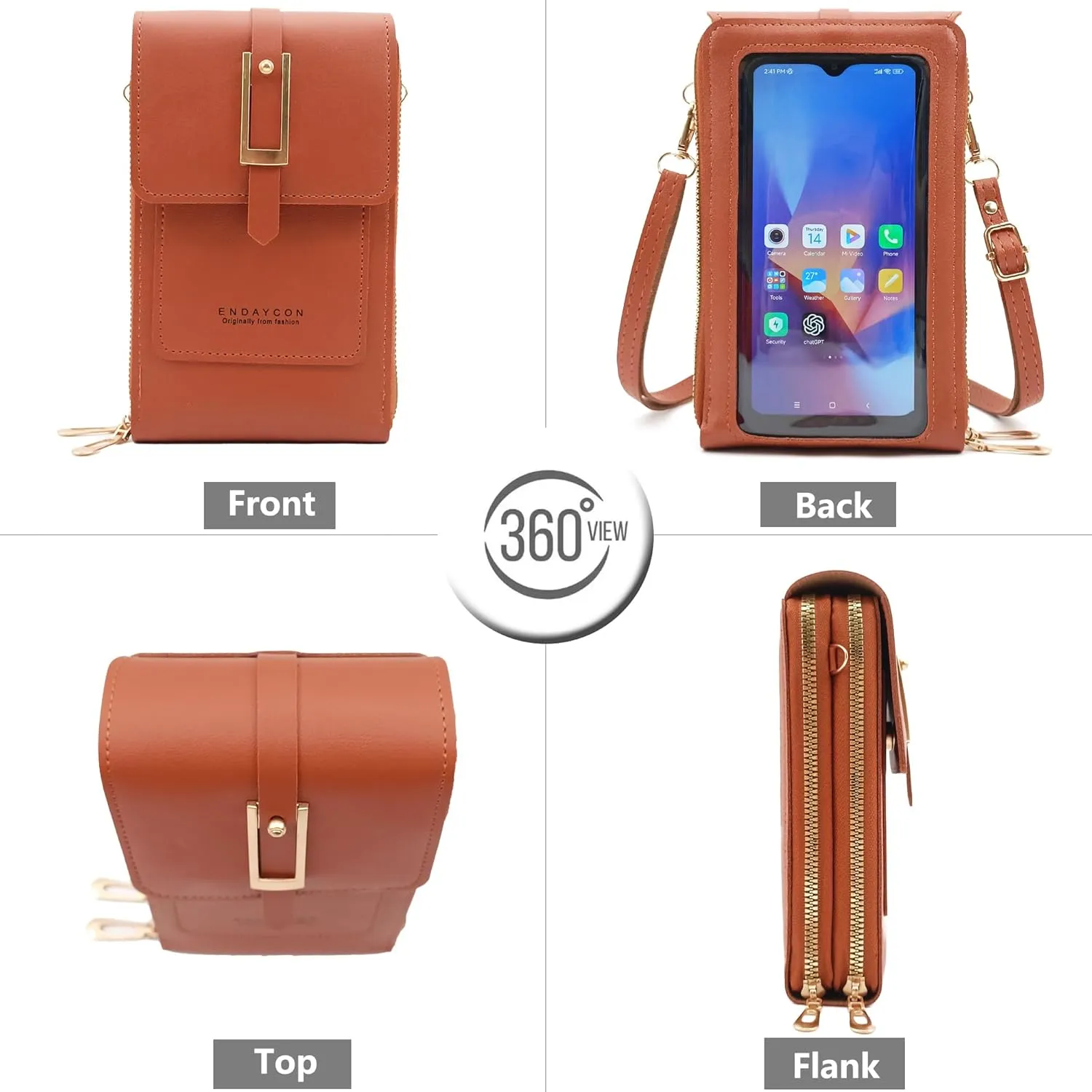 PORT&LOTUS Small Cell Cross Body Purses for Women Mini Shoulder Handbags Zipper Crossbody Bags