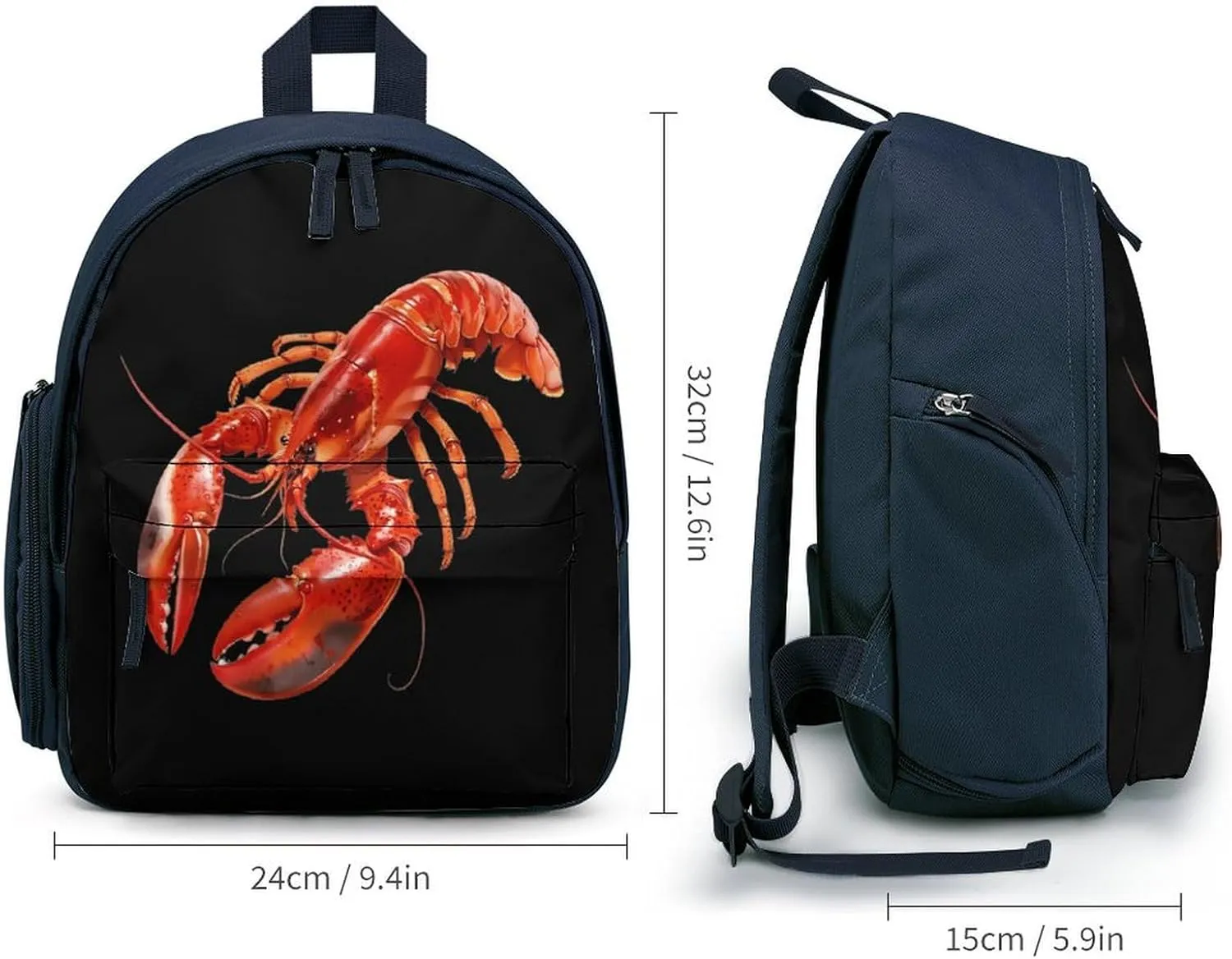 Red Lobster Cute Backpack Daily Casual Daypack Travel Mini Bag with Adjustable Strap Blue-style-2
