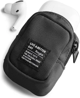 Ringke Mini Pouch Block, Small Bag for Universal Wireless Ear Buds, Durable Waterproof Keychain Accessories Compatible with AirPods Pro 2nd Generation and AirPods 4 Case