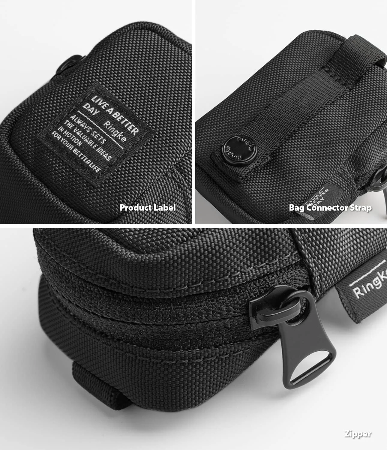 Ringke Mini Pouch Block, Small Bag for Universal Wireless Ear Buds, Durable Waterproof Keychain Accessories Compatible with AirPods Pro 2nd Generation and AirPods 4 Case