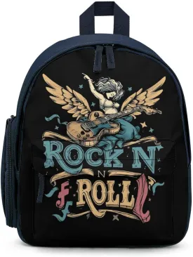 Rock And Roll Cute Backpack Daily Casual Daypack Travel Mini Bag with Adjustable Strap Blue-style-5