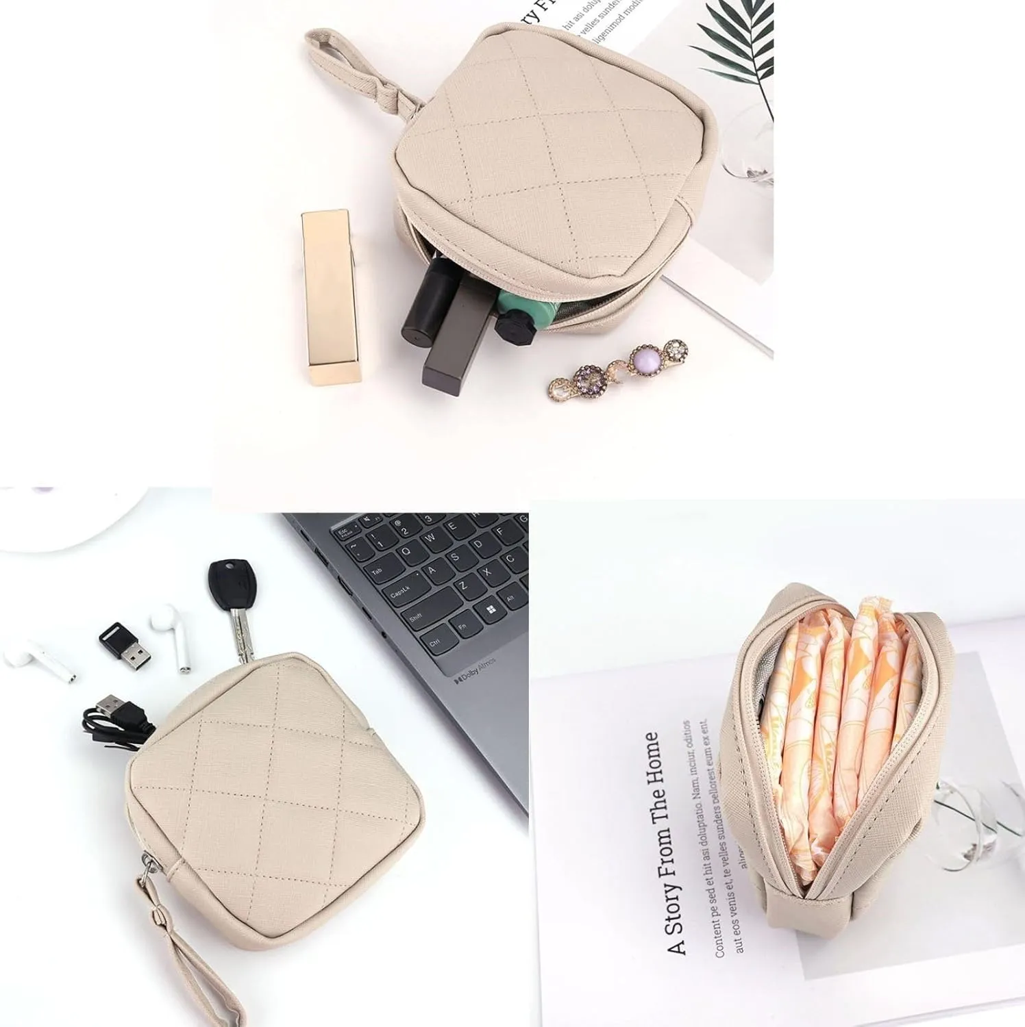 Small Makeup Bag for Purse PU Makeup Pouch Cute Cosmetic Pouch for Women Portable Mini Cosmetic Bag Travel Mini Makeup Bag For Lipstick Keys Bank Cards