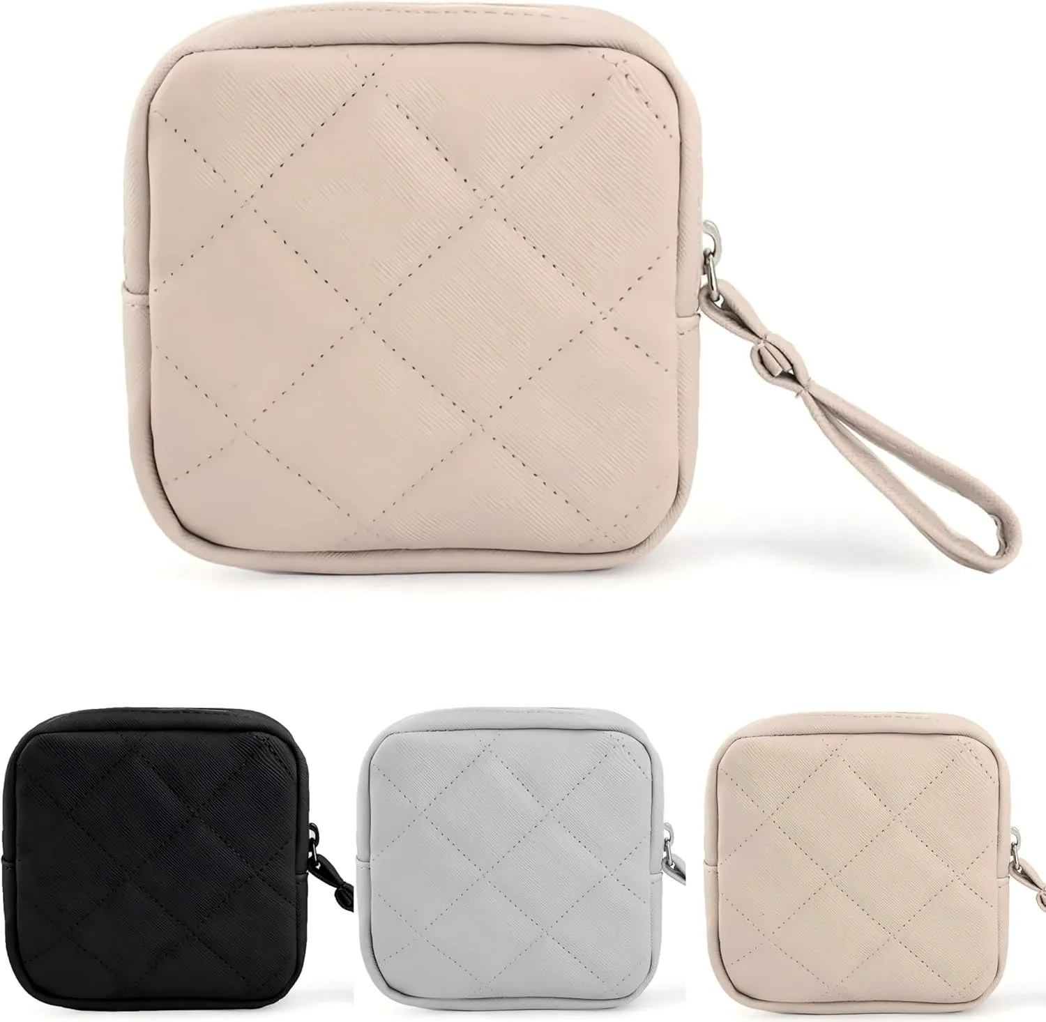 Small Makeup Bag for Purse PU Makeup Pouch Cute Cosmetic Pouch for Women Portable Mini Cosmetic Bag Travel Mini Makeup Bag For Lipstick Keys Bank Cards