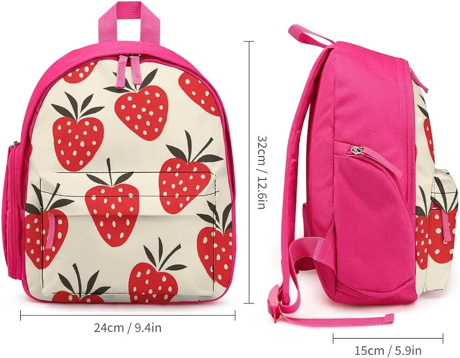 Stawberry Pattern Cute Backpack Daily Casual Daypack Travel Mini Bag with Adjustable Strap Pink-style-9