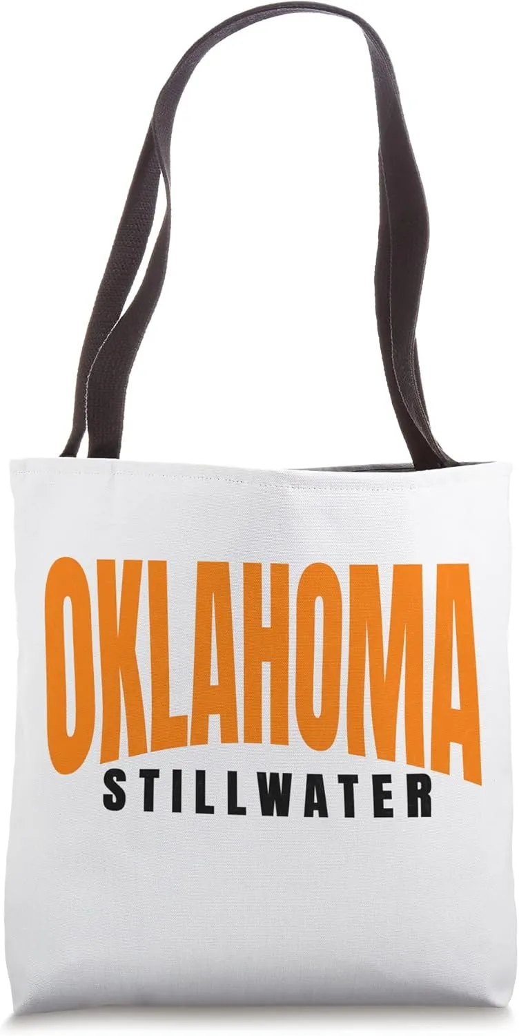 Stillwater OK Orange/Black Simple Basic Stillwater Oklahoma Tote Bag