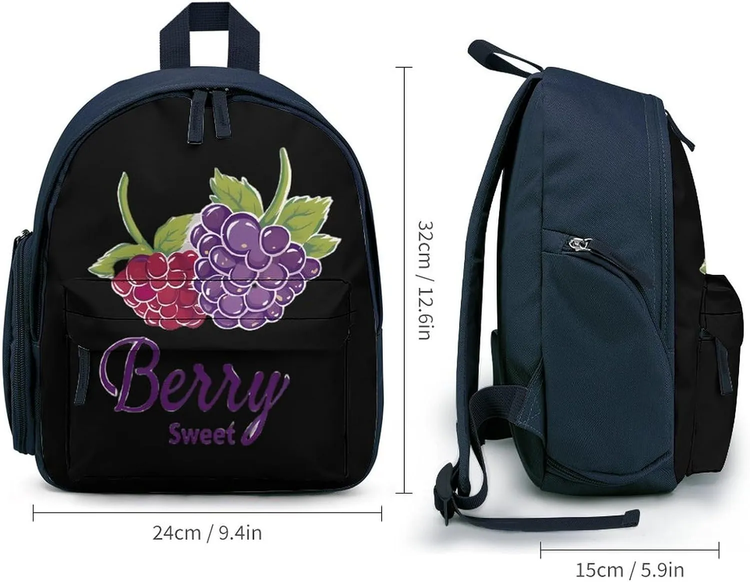 Sweet Berry Cute Backpack Daily Casual Daypack Travel Mini Bag with Adjustable Strap Blue-style-4