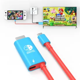 Switch Portable DockUSB-C to HDMI TV Adapter for Switch/Switch OLED(Blue)