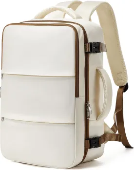 Travel Backpack For Women Men Carry on Backpack Luggage Flight Approved Personal item Travel Bag Essentials Mochila de viaje Laptop College Backpack Beige Brown