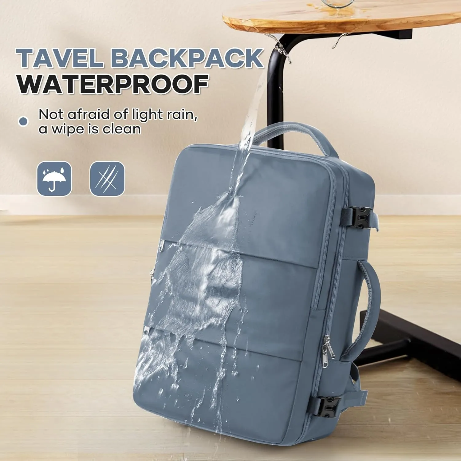 Travel Backpack For Women Men Carry on Backpack Luggage Flight Approved Personal item Travel Bag Essentials Mochila de viaje Laptop College Backpack Grey Blue