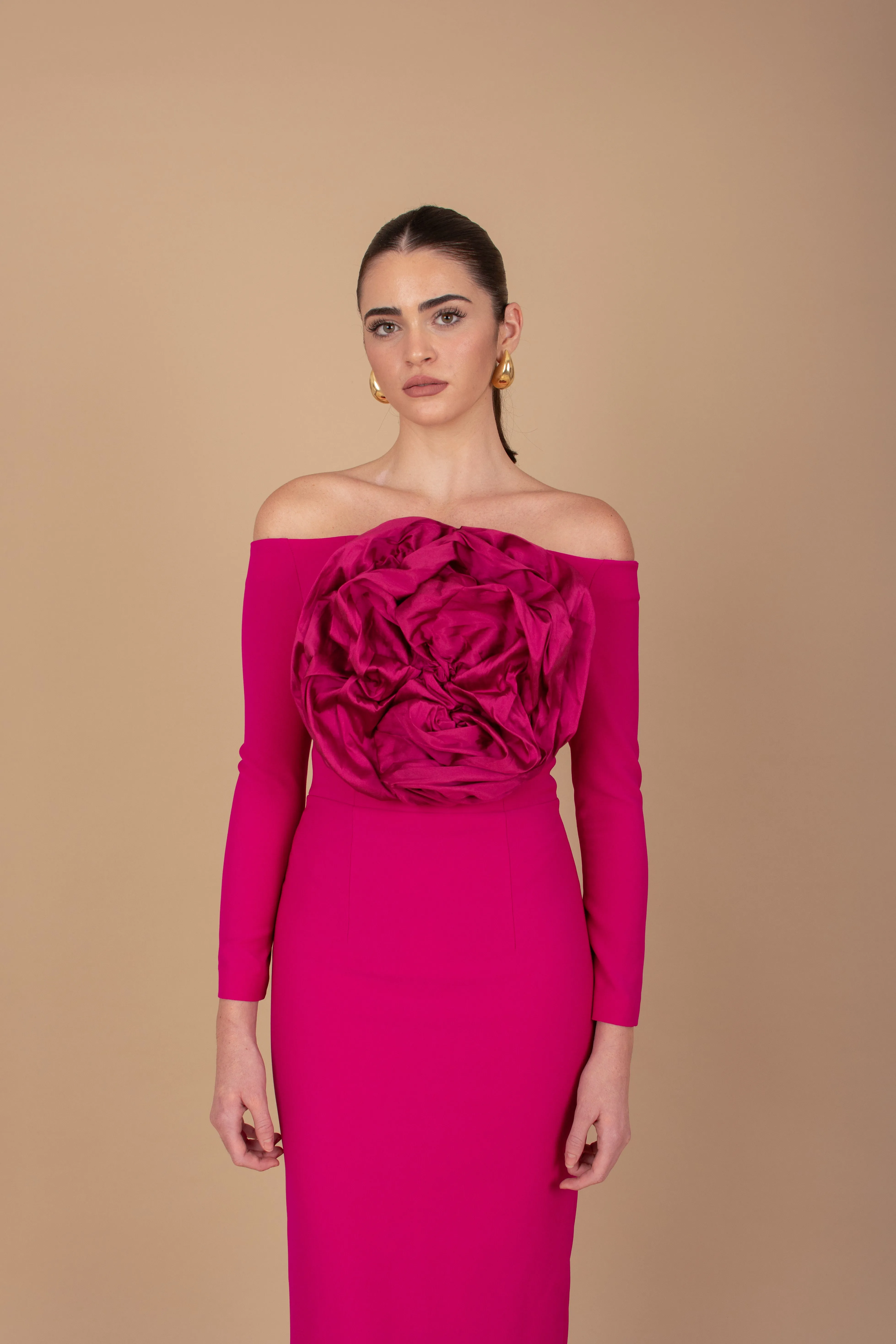 Vestido Fiona Midi - Fucsia