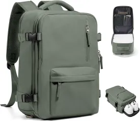 VGCUB Travel Backpack for Women Men for Spirit Airlines Personal Item Bag 18x14x8 Inches Laptop College Backpack,Waterproof Carry on Flight Approved Work Backpack Mochila de Viaje,Army green