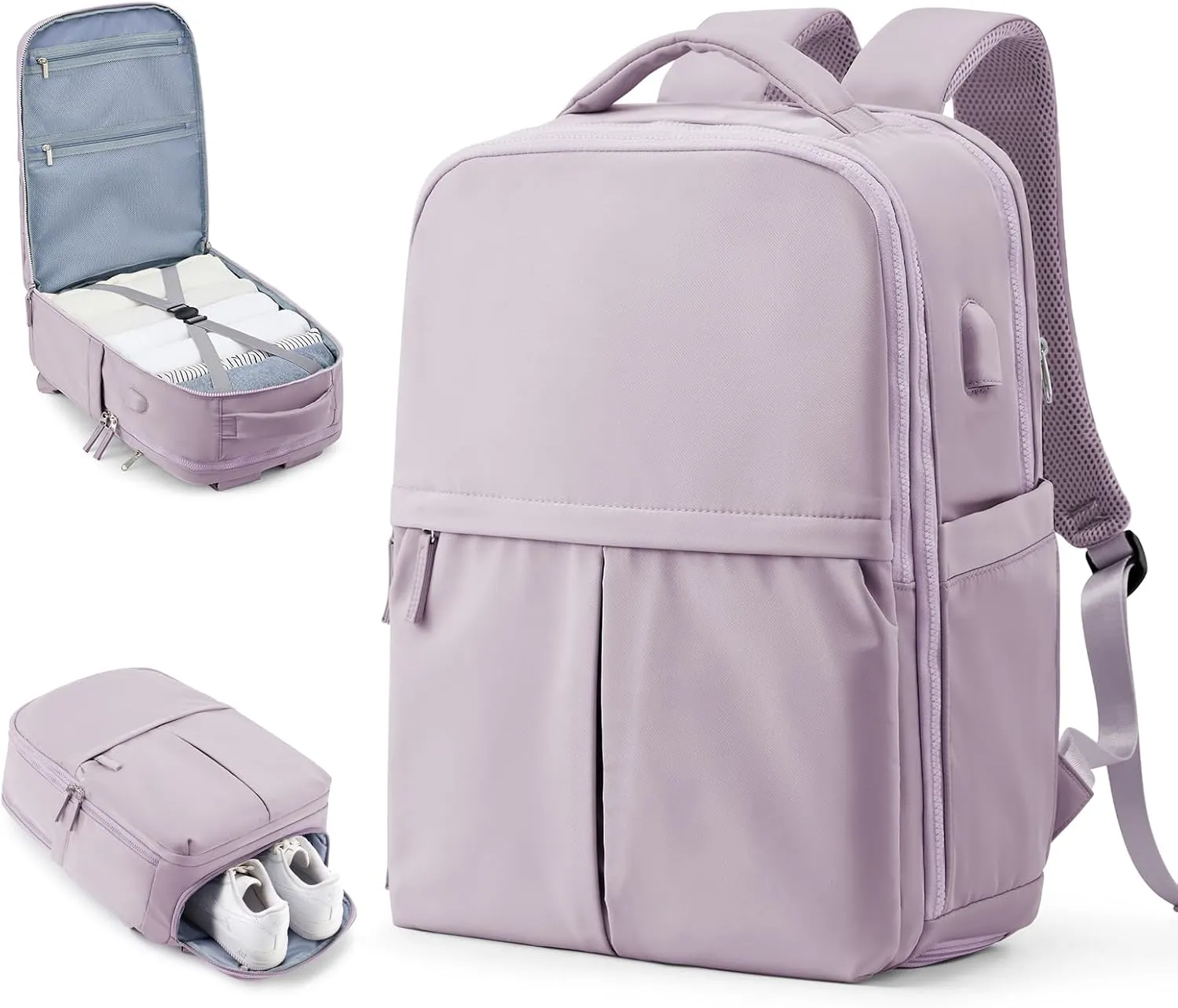 wepadre Travel Backpack Carry On Flight Approved Travel Backpack For Women Men Carry On Backpack For Airplanes Personal Item Travel Bag 18x14x8 Inches Mochila De Viaje Travel Bag Purple