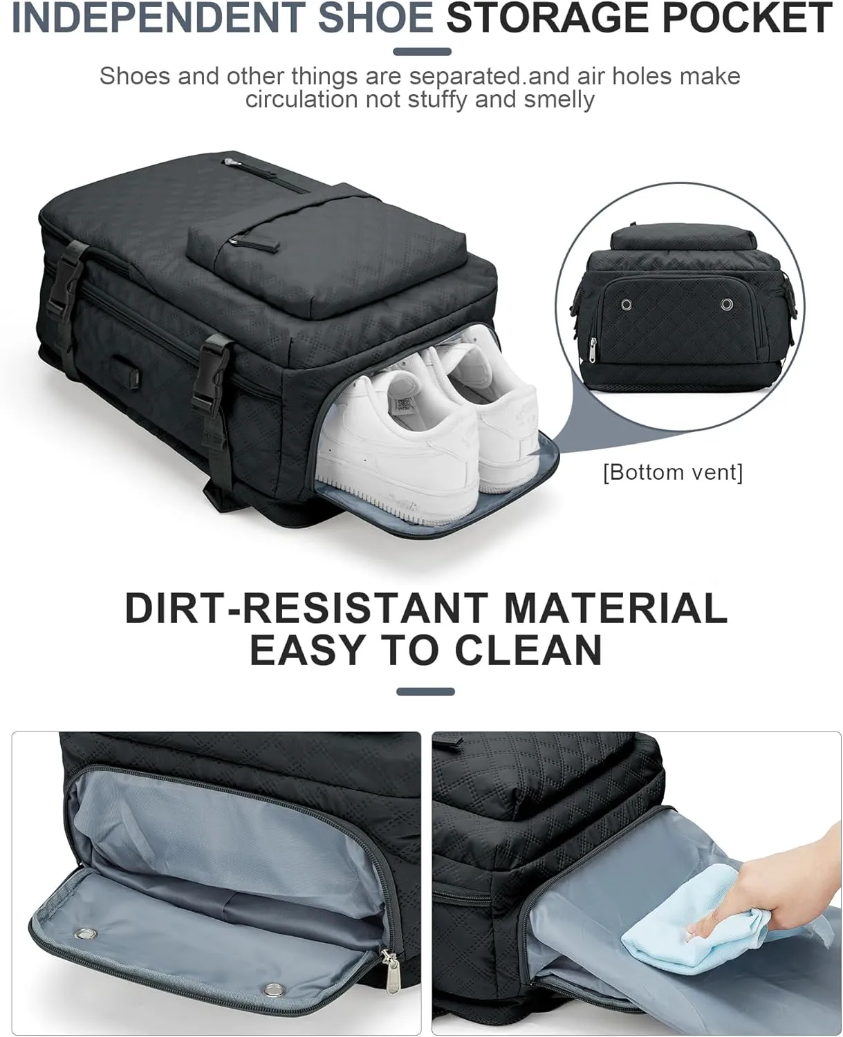 WONHOX Large Travel Backpack Carry on Flight Approved Laptop Work Business Backpack for Women Men Mochila de Viaje
