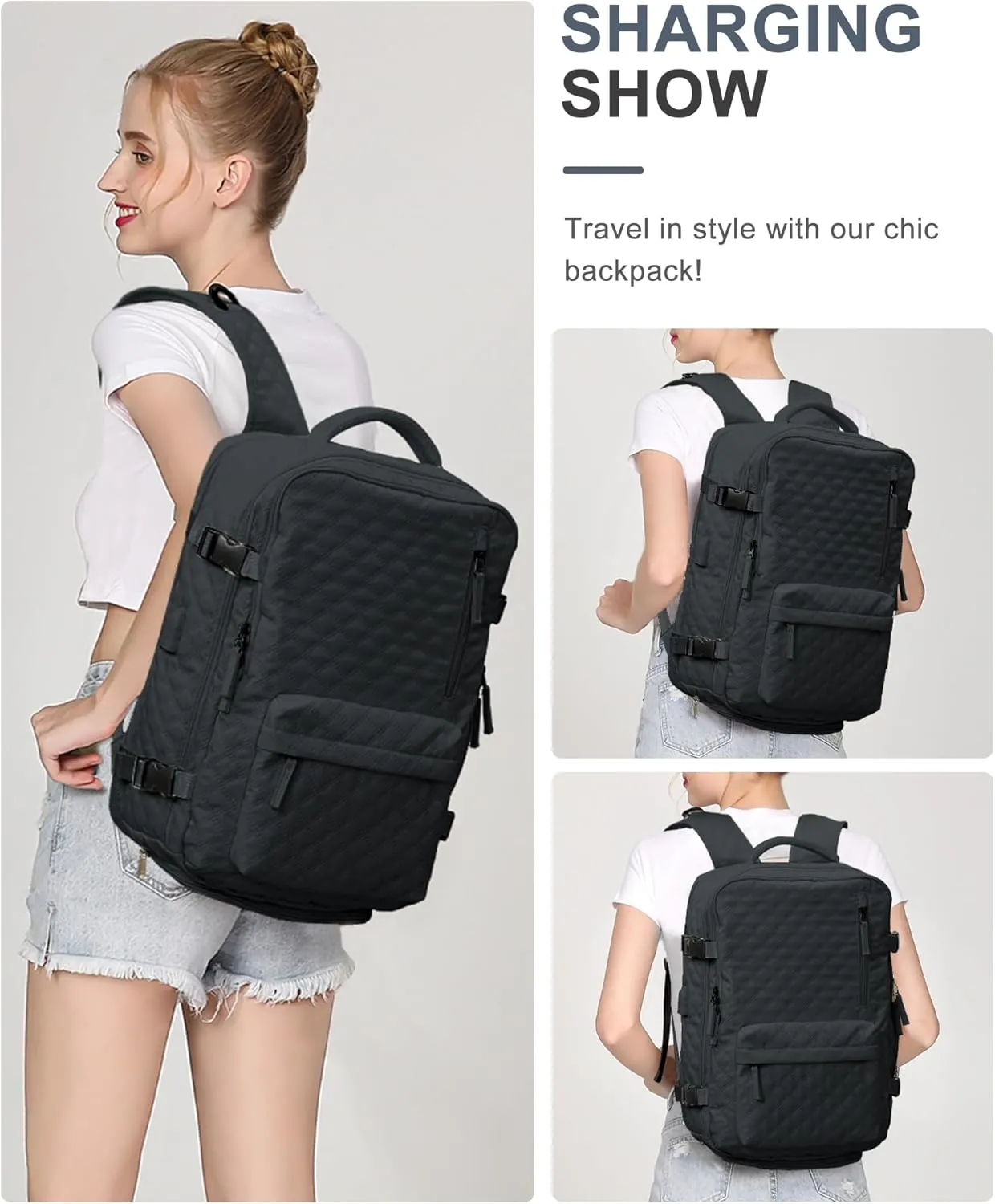 WONHOX Large Travel Backpack Carry on Flight Approved Laptop Work Business Backpack for Women Men Mochila de Viaje